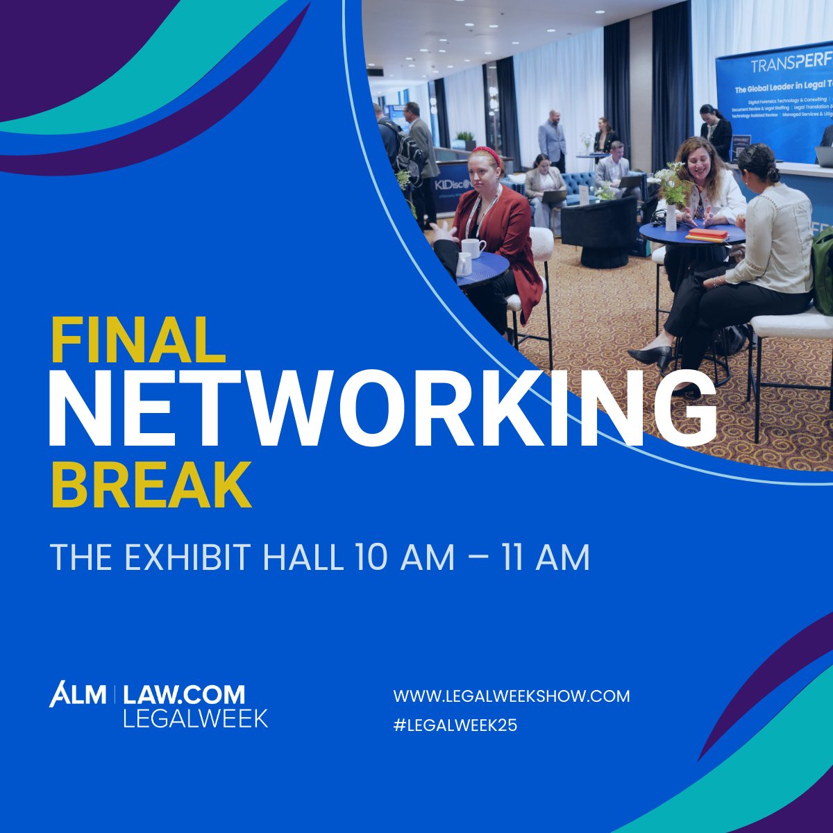 Legalweek Show (@legalweekshow) on Twitter photo ☕ Your last chance to network is happening now! From firm partners to tech leaders, connect with peers who’ll shape your future in law. Who will you meet? 🚀 #Legalweek25 ☕ Your last chance to network is happening now! From firm partners to tech leaders, connect with peers who’ll shape your future in law. Who will you meet? 🚀 #Legalweek25