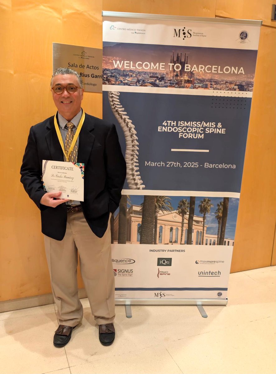 Participamos en el 4th ISMISS BARCELONA MIS &amp; ENDOSCOPIC SPINE FORUM con la ponencia del Dr. Carlos Ramírez-Paesano: Vasoplegia, bradycardia, asystole without RV impairment after PMMA-augmented pedicle screw instrumentation in complex deformity spine surgery
#AnestaliaTeam