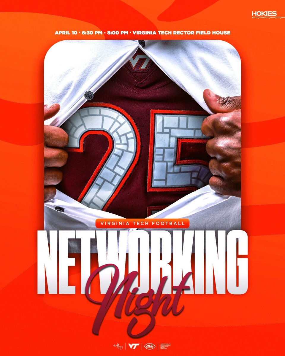 VT Football Networking Night is back again! This entire event is to help connect our current student-athletes to professionals, alumni &amp; former players, while gaining experience in networking.
Please use the link below to register!
lnkd.in/eNRhMwRk