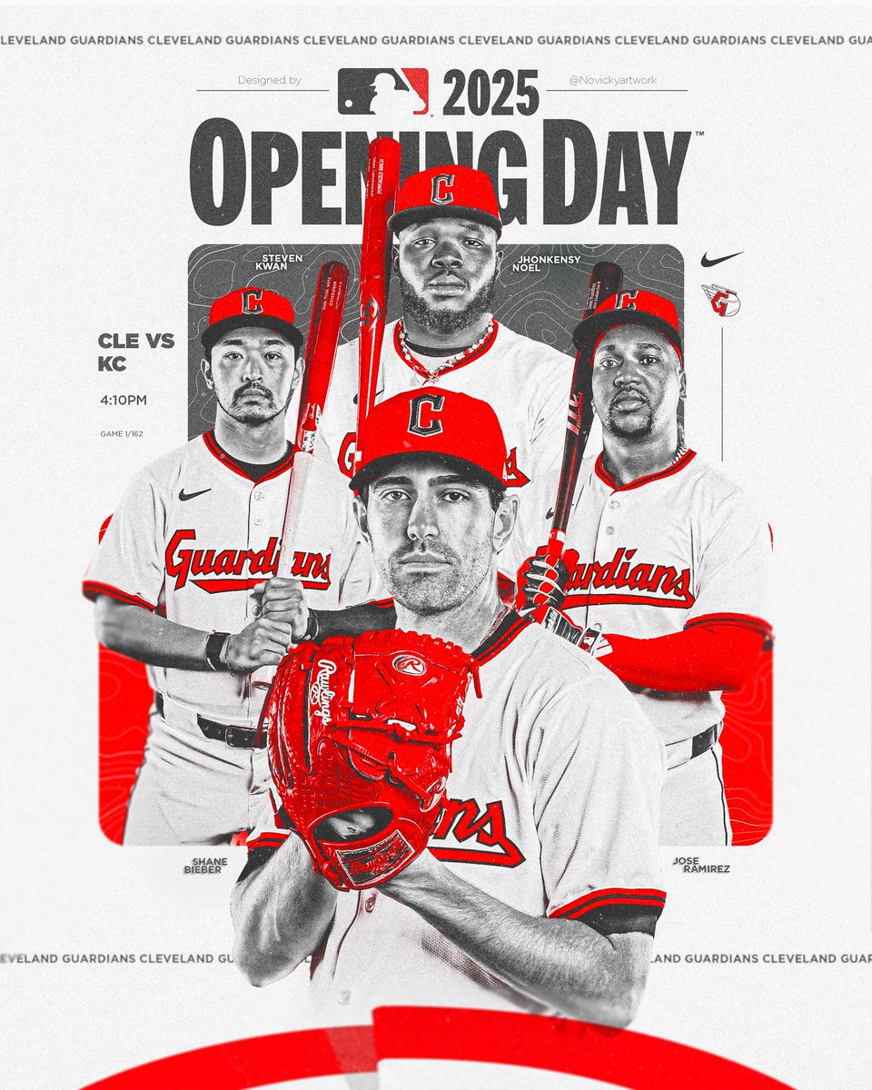 Opening day 2025 is officially here!

<a href="/CleGuardians/">Cleveland Guardians</a>

#guardsball #smsports #sportsart #sportsdesign #guardians #baseball #openingday #mlb #mlbbaseball