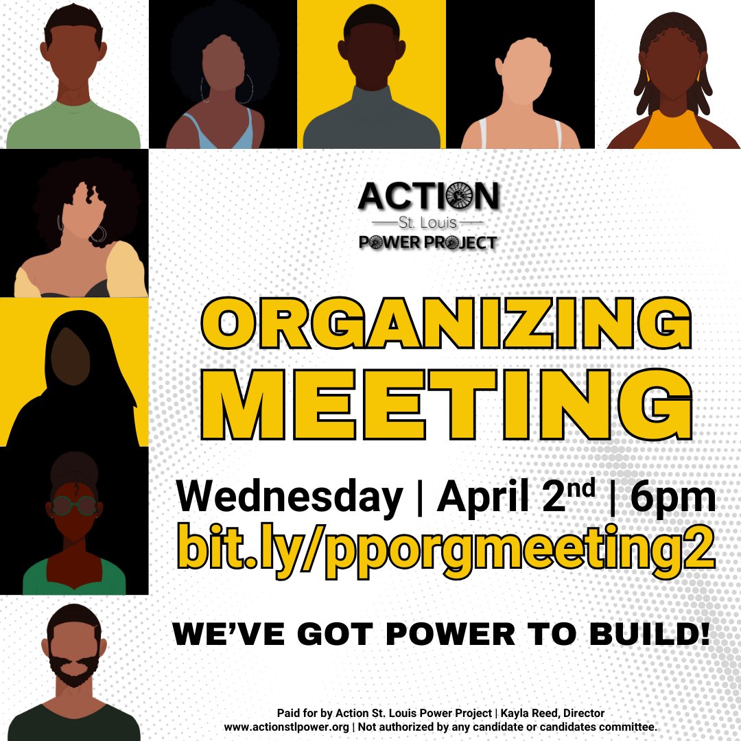 Join us Wednesday for part 2 of our Organizing Meeting! STL, it's beyond time to build, organize, and strategize! We have things to discuss, plans to make, and *actions* to take. The next 60 days are critical for St. Louis and our state. 

Register here: bit.ly/pporgmeeting2.