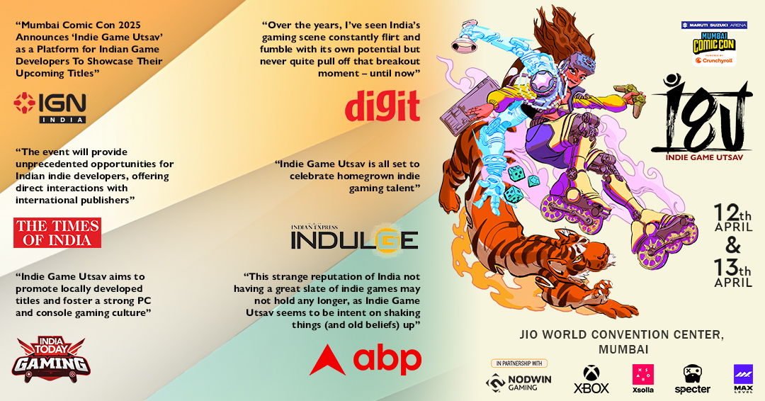 Here's what the media had to say about #IndieGameUtsav. We can't wait to show off the best of Indian gaming to ✨all of you✨ on April 12 and 13🙏. But we have a few more reveals before that so...stay tuned.

#indiegameutsav #mediacoverage #mumbaicomicon2025 #nodwingaming