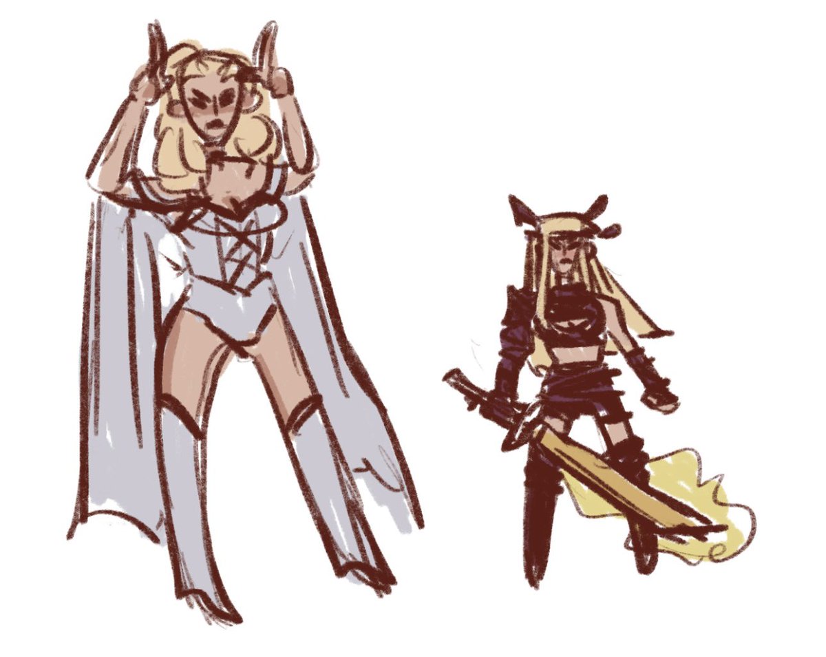BabsCoffeecup's tweet image. Emma Frost and Magik doodle from memory