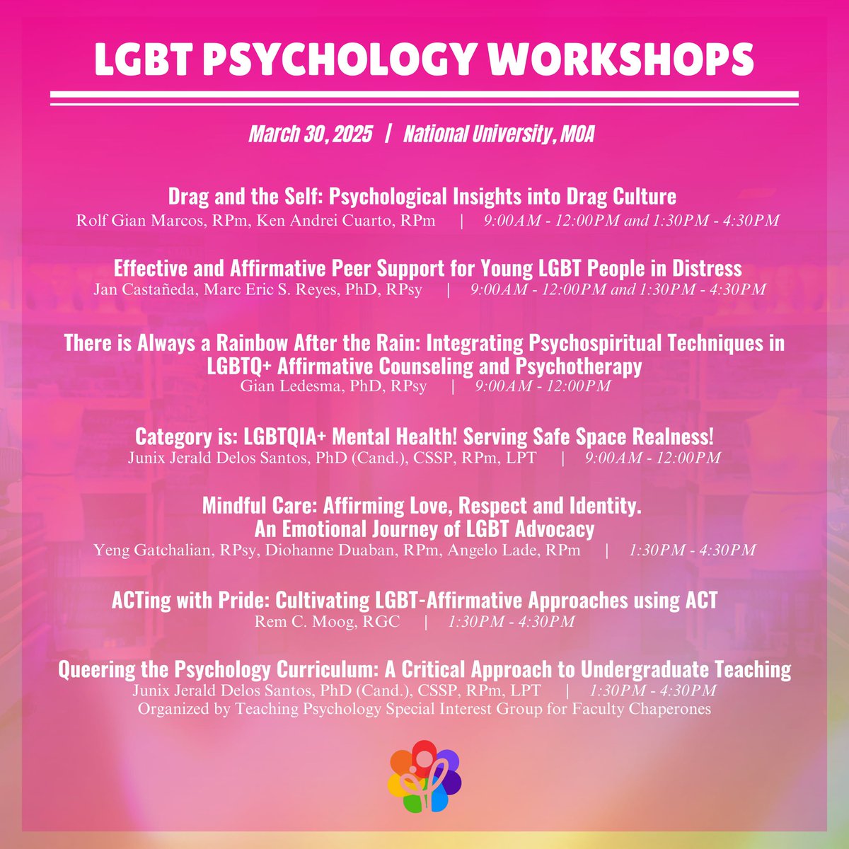 PAPLGBTSIG's tweet photo. See you, mga acclaaa!!!🩷💅🏼
#PAPJA2025 #LGBTPsychology https://t.co/GzAo7JCEoR