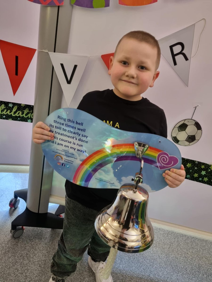 So yesterday after just over a year from hell,ollie finally got to ring the end of treatment bell 🛎 words cant explain at just how proud i am of my very own superhero 💪🎗 he even wants to go the game saturday which is a bonus 😂🔴⚪️🔴⚽️