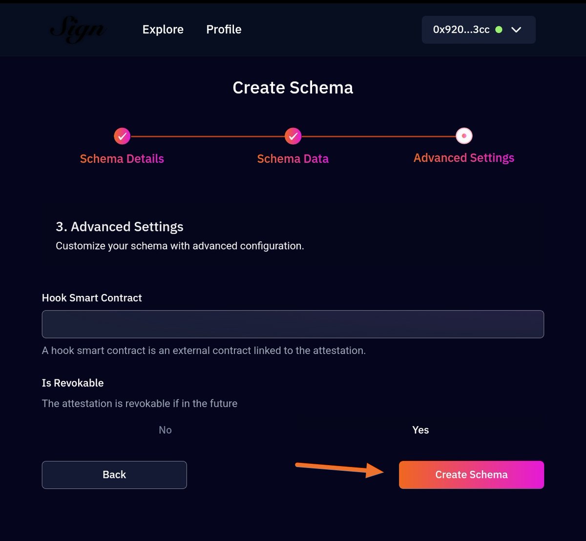 TheMaran's tweet photo. 1/ Create Schema

⭕✨ Go to: https://t.co/cLKQKAHshU

➖ Connect EVM wallet

➖ Click "Connect identities"

➖ Connect all accounts

➖ Click " Create Schema"

➖ Set a name & discription

➖ Click "Next"

➖ Select a name & select "Boolean"

➖ Click "Next"

➖ Click "Create schema"

➖ Approve and sign in wallet

👉 This task doesn't guarantee you'll receive a SIGN Airdrop.
