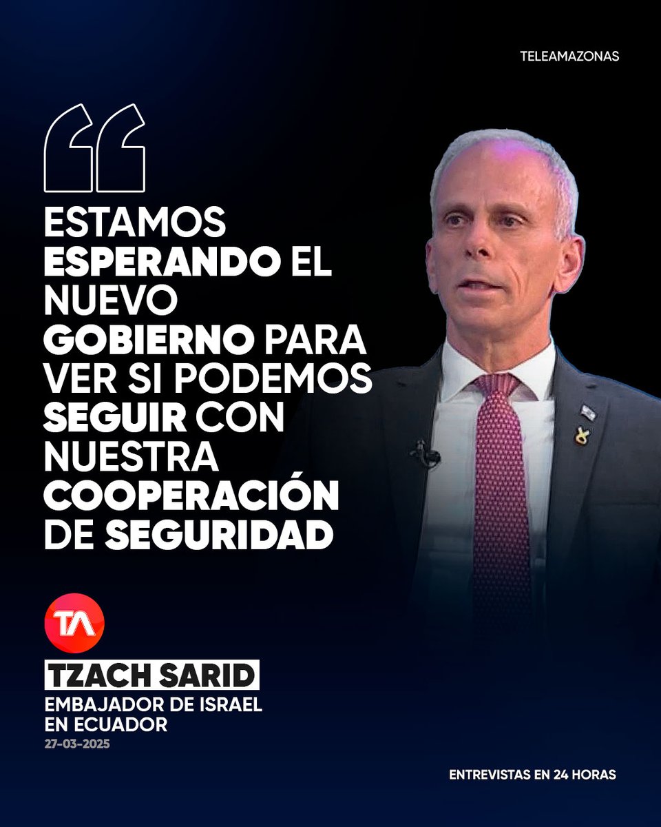 teleamazonasec's tweet photo. #ENTREVISTAS "Hay otros proyectos de cooperación (con Ecuador)", dijo Tzach Sarid, embajador de Israel en Ecuador https://t.co/jytixL11ol https://t.co/TUv6rIzvil