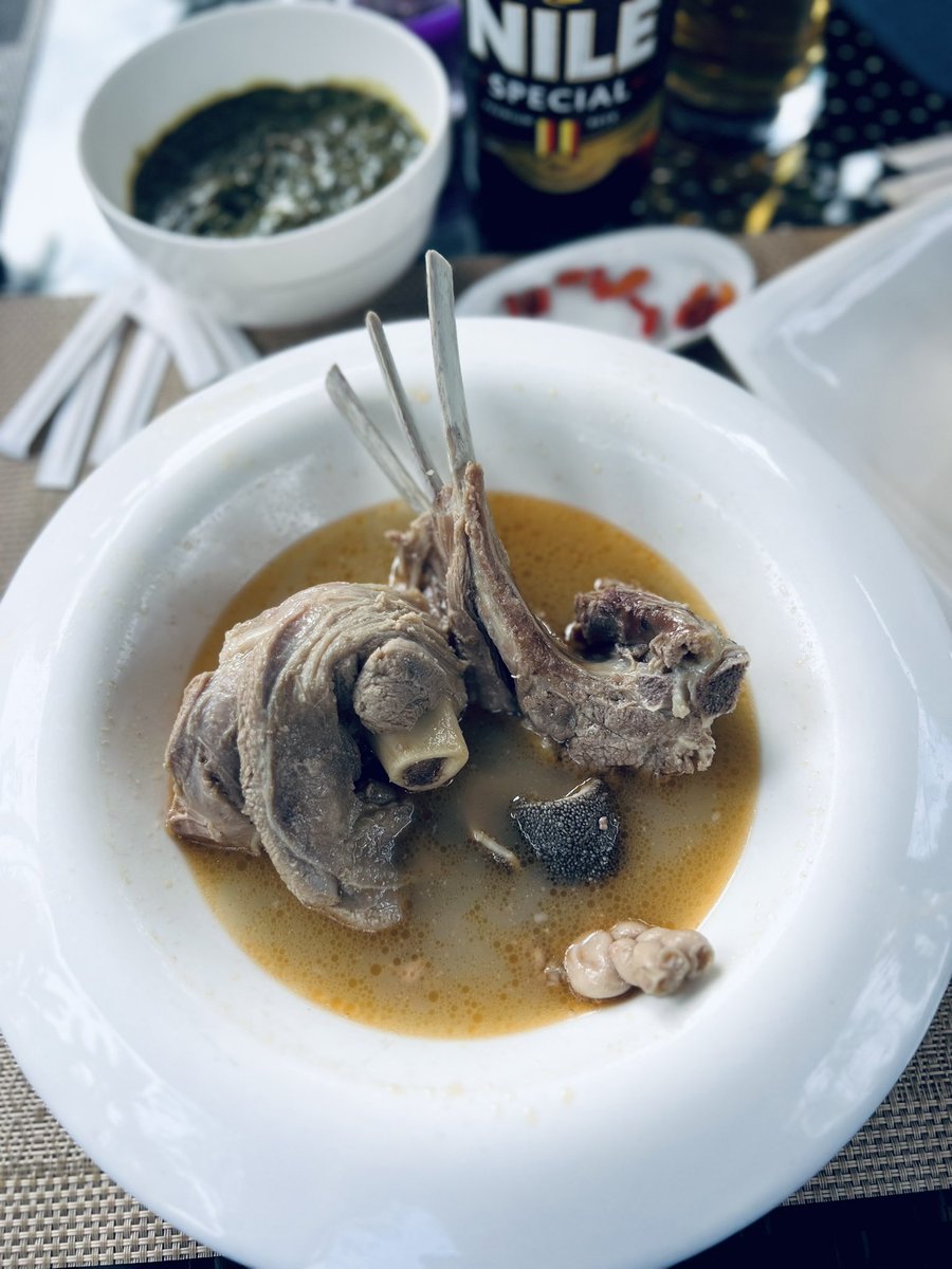 Taste of Uganda.🇺🇬

Chicken Luwombo slaps hard. Goat stew and Matooke.🔥 NILE Special 🍺