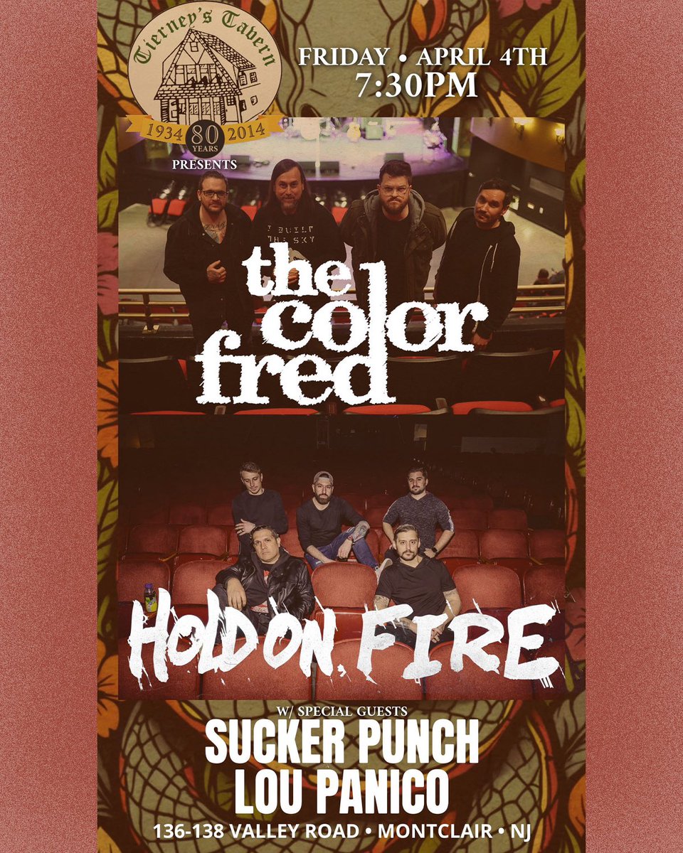Sucker Punch (@suckerpunch_ec) on Twitter photo We had a great time with our friends in Flemington our last show thanks to everyone who came out! β€οΈ
Up next we've got another heater coming on Friday 4/4 in Montclair, NJ with <a href="/thecolorfred/">Fred Mascherino</a> Hold On Fire and <a href="/loupanico/">JitterJive</a>
BE THERE OR BE π₯ We had a great time with our friends in Flemington our last show thanks to everyone who came out! β€οΈ
Up next we've got another heater coming on Friday 4/4 in Montclair, NJ with <a href="/thecolorfred/">Fred Mascherino</a> Hold On Fire and <a href="/loupanico/">JitterJive</a>
BE THERE OR BE π₯