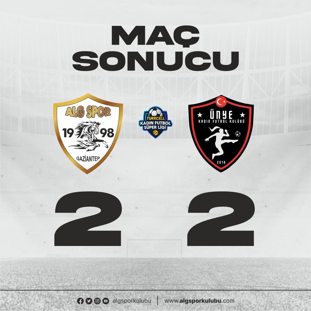 ALGSPOR Kulübümüz bugün karşılaştığı Ordu Ünye FK mücadelesinde 2-2 berabere kaldı.

#algsporkulübü #kadınfutbolu #süperlig