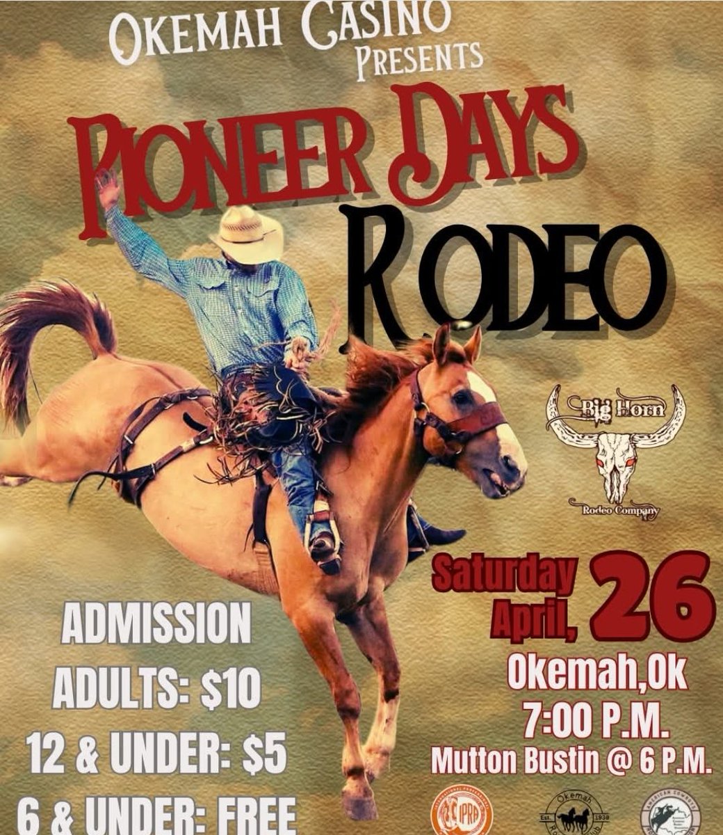 Pioneer Days Rodeo Apr 26th in Okemah, OK
#Oklahoma #Rodeo #Cowboy #Cowgirl