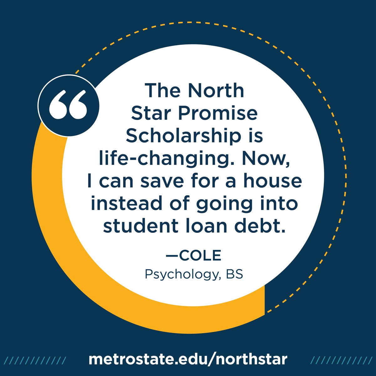 College felt out of reach—until Cole found the North Star Promise #Scholarship Program. 🌟With tuition costs offset, he's finishing his psychology degree and planning for grad school. Find out if you qualify! Online info session April 23 at noon.
🔗bit.ly/MetroStateNort…