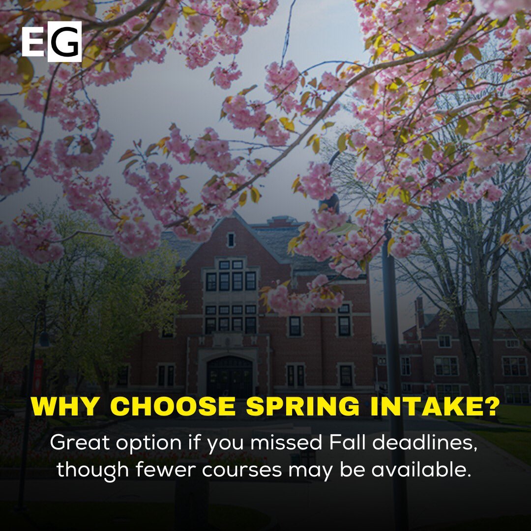 EduguideOS's tweet image. Bloom beyond borders with Spring intake and unlock global education opportunities
#StudyAbroad #SpringIntake #GlobalEducation #InternationalLearning #UniversityApplications
#StudyAbroadTips #OverseasEducation #EducationAbroad #SpringSemester #InternationalStudents