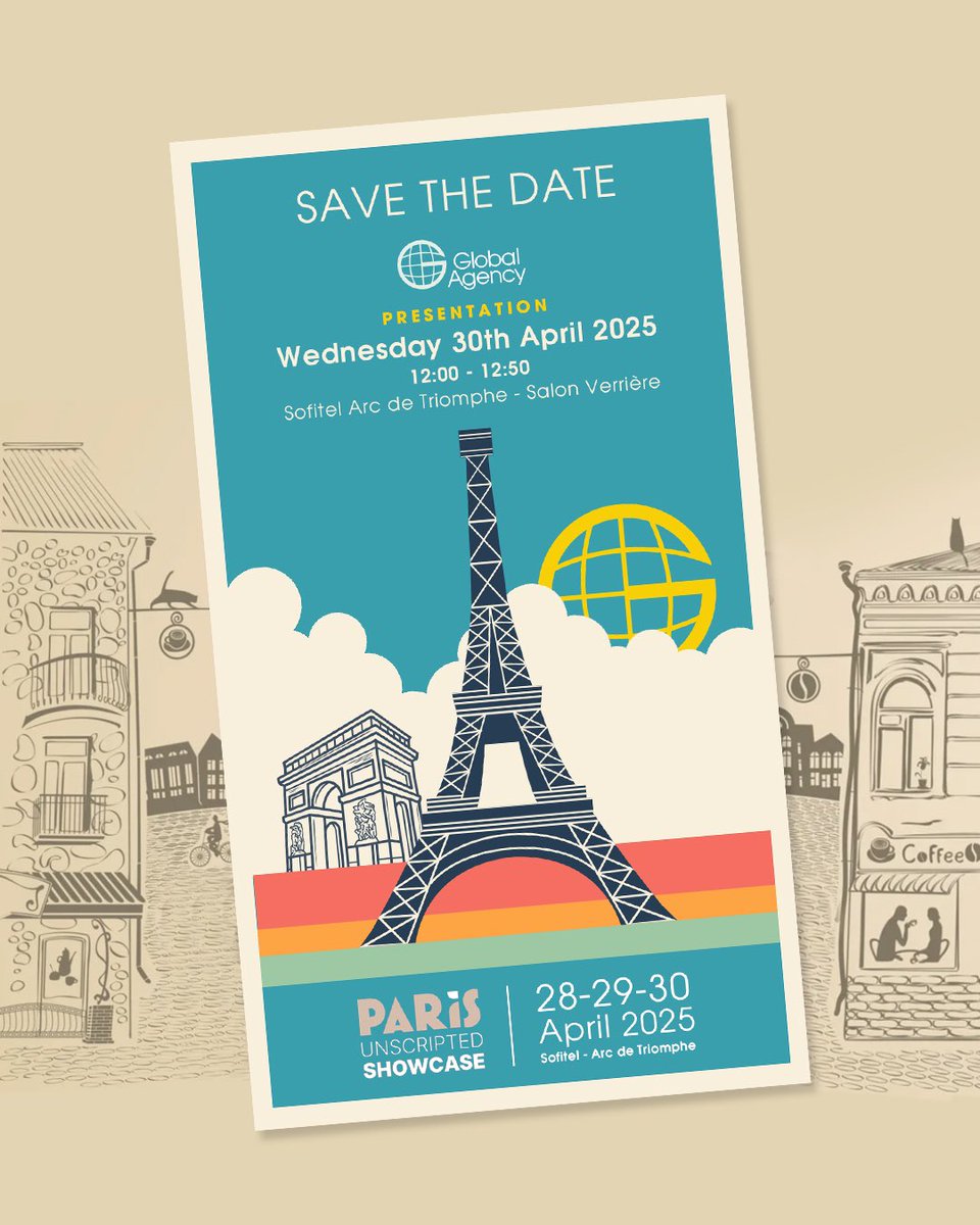 globalagency's tweet photo. Bonjour, Paris! 🇫🇷🥐
Let’s shape the future of unscripted entertainment together at Paris Unscripted Showcase! 🎬🚀
Join us for an exciting session filled with creativity, innovation and fun.
See you there! #GlobalAgency #parisunscriptedshowcase #format #paris #event https://t.co/CRhuC7FwCf