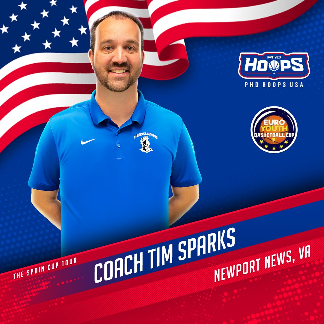 We’re so happy to welcome COACH TIM SPARKS (VA) as our new U16 Boys Coach for the Euro Youth Basketball Cup in Spain! Welcome to #PhDHoopsUSA, Coach! 🇺🇸🏀 #GoForGold