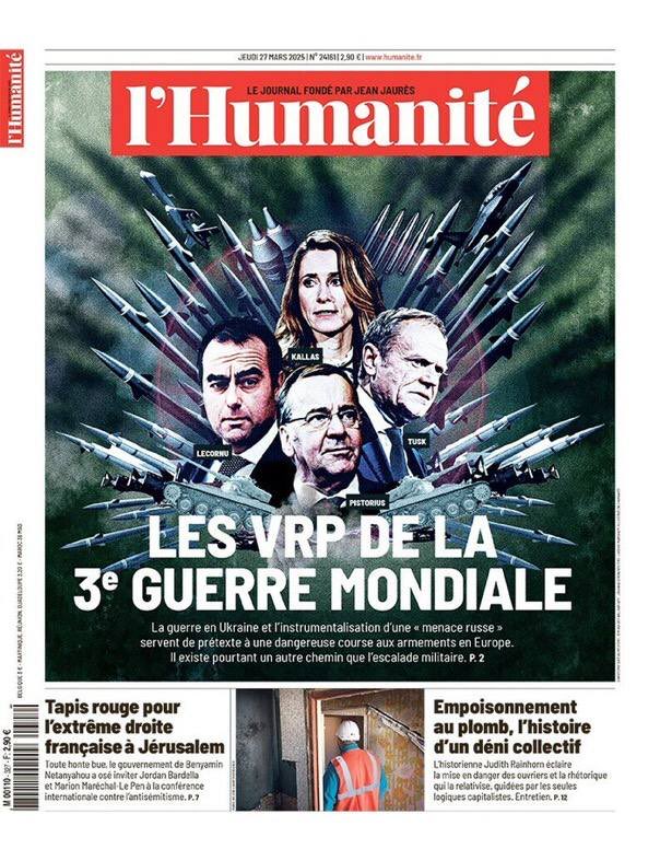 Eh les camarades de l’huma il n’y aurait pas mal donne? Ce ne serait pas Poutine et Trump les VRP de la guerre ! Franchement là je ne comprends pas!  ou alors c’est grave ! L’Europe ne peut continuer à dépendre des autres pour sa #défense et garantir sa #souveraineté et la #paix
