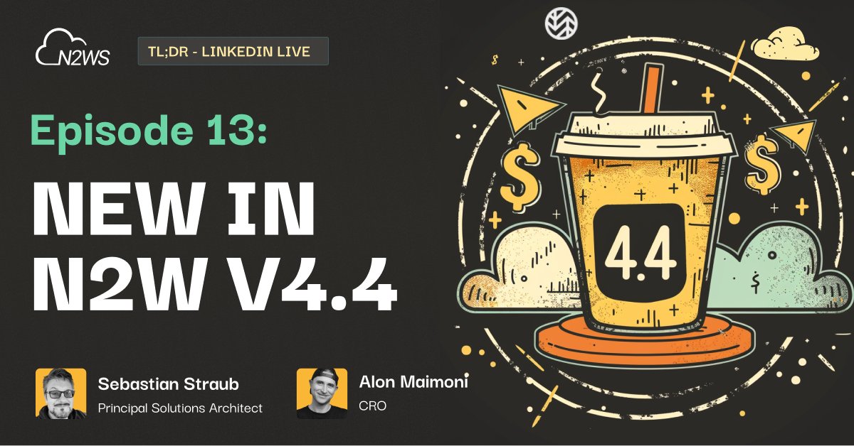 📢RELEASE WEBINAR! N2W v4.4 is launching &amp; it's the biggest upgrade for #Azure users yet.

JOIN US!
  📅 Wednesday, April 2nd
 CHOOSE YOUR TIME ZONE:
 ⏰ EMEA - 12PM GMT &gt; get.n2ws.com/tldr-ep13-emea/
 ⏰AMS - 2PM EST  &gt; get.n2ws.com/tldr-ep13/