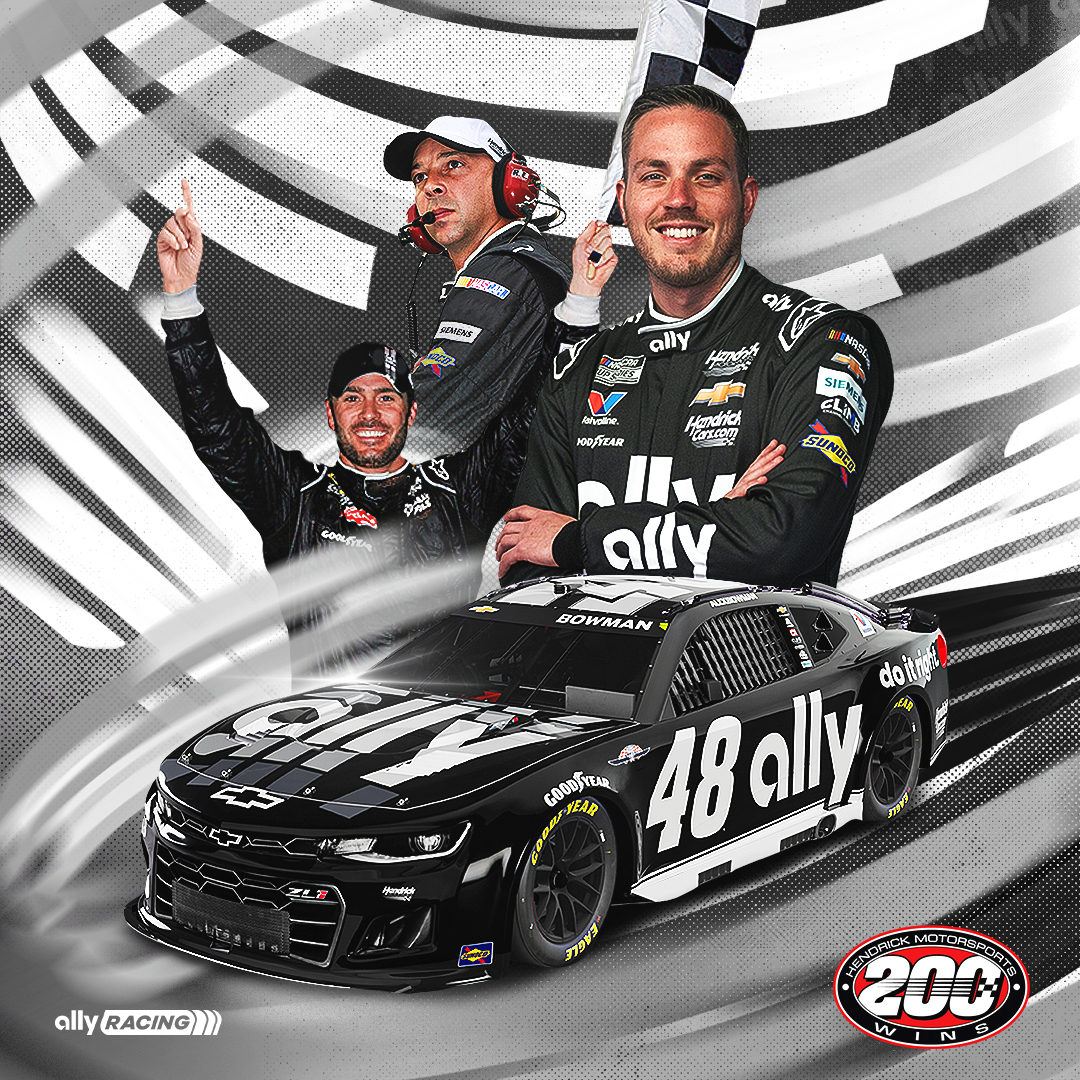 Ally Racing (@allyracing) on Twitter photo 2025 marks 75 years of historic moments at <a href="/TooToughToTame/">Darlington Raceway</a>, and we're thrilled to be honoring one of them by celebrating the monumental milestone of our <a href="/TeamHendrick/">Hendrick Motorsports</a> allies and their 200th win with our #Ally48 #NASCARThrowback scheme this year.🖤 2025 marks 75 years of historic moments at <a href="/TooToughToTame/">Darlington Raceway</a>, and we're thrilled to be honoring one of them by celebrating the monumental milestone of our <a href="/TeamHendrick/">Hendrick Motorsports</a> allies and their 200th win with our #Ally48 #NASCARThrowback scheme this year.🖤