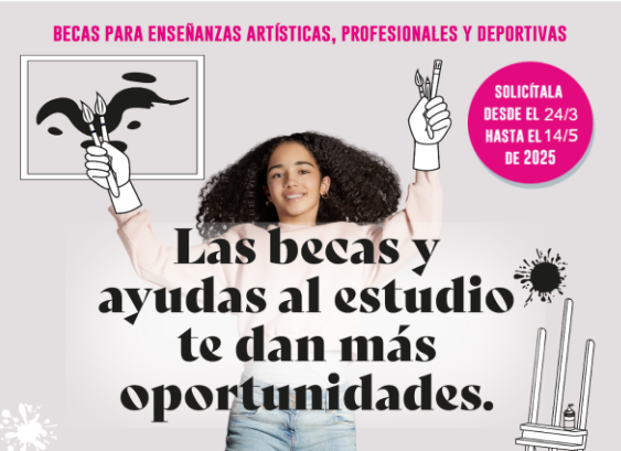 BECAS GENERALES 2025

Esta abierto el plazo para solicitar Becas para el curso 2025/26.Estudios no universitarios y universitarios.
Plazo de solicitud del 24 de Marzo a las 8,00h al 14 de Mayo a las 15,00h
Consultar la página; http://www.becaseducación.gob.es-becas-y-ayudas