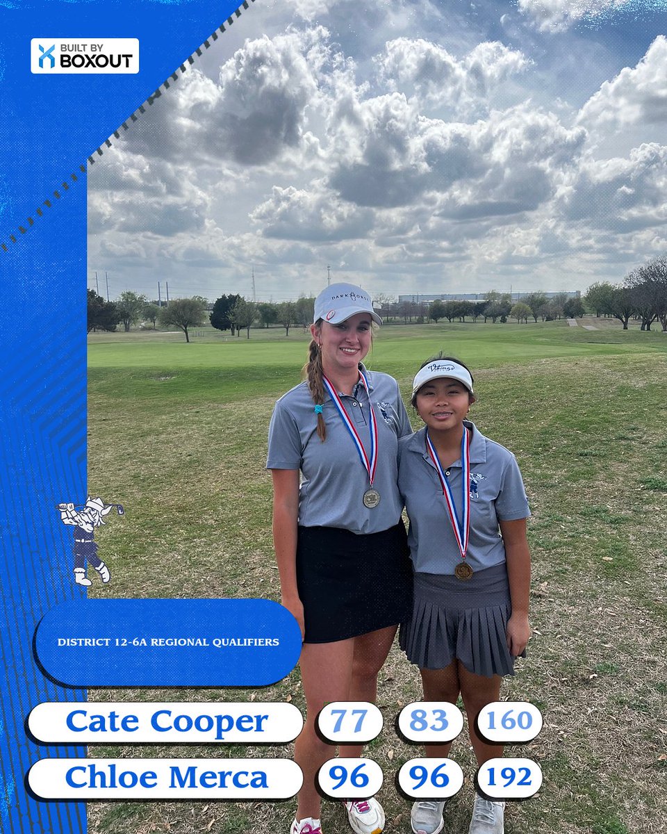 BryanVikingGolf's tweet photo. Vikes aren't done yet!✌️ 
Cate Cooper-1st Team All District (2nd Individual) 
Chloe Merca-2nd Team All District (9th Individual)  
Next up...Region 2 Tourney April 14th/15th @ Eagle's Bluff Country Club #golow #nextshot
@LaneBuban @BryanVikingClub  @BryanISDSports @BHSSportsMedia https://t.co/c9qXUnr7pB