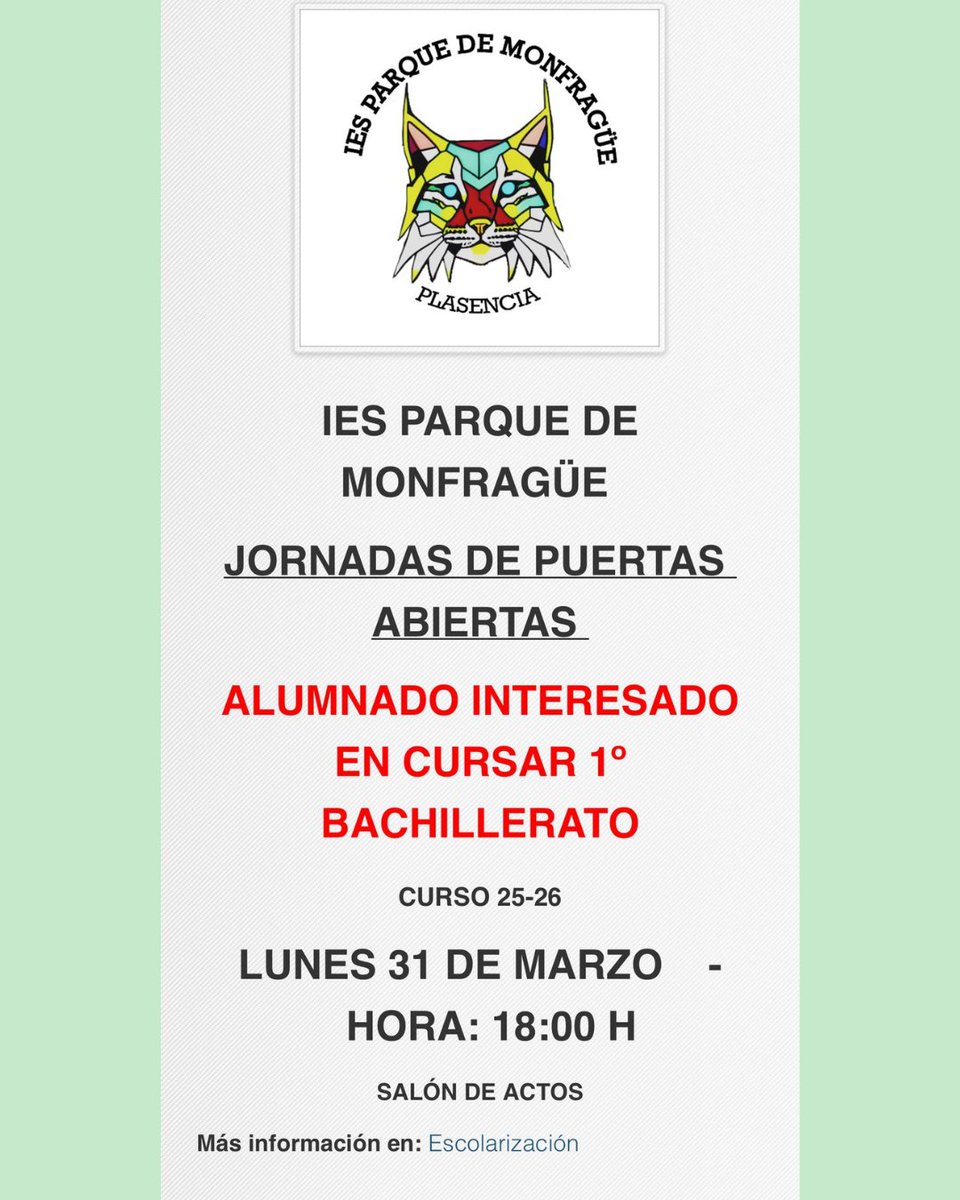 IES Parque de Monfragüe (@iesmonfrague) on Twitter photo 