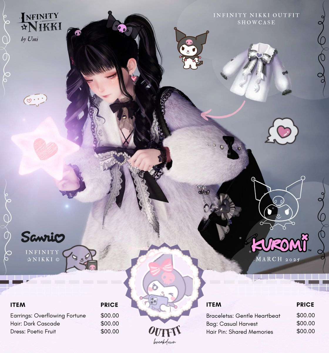 I made a Kuromi version!  🖤 
#InfinityNikki #sanrio #インフィニティニキ