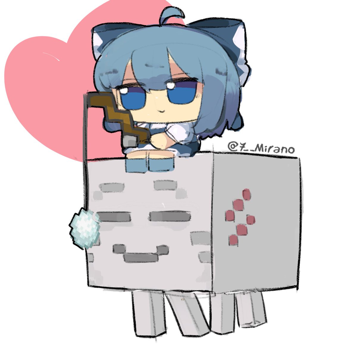 7__Mirano's tweet photo. Cirno and Ghast! #東方Project #touhou https://t.co/7nhZsWaJfj