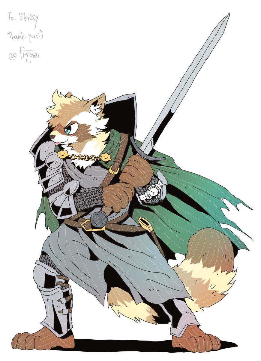 SkitterPaw's tweet photo. Cool piece by @/fryprai! Love the armor! https://t.co/LRBTQZbsEg