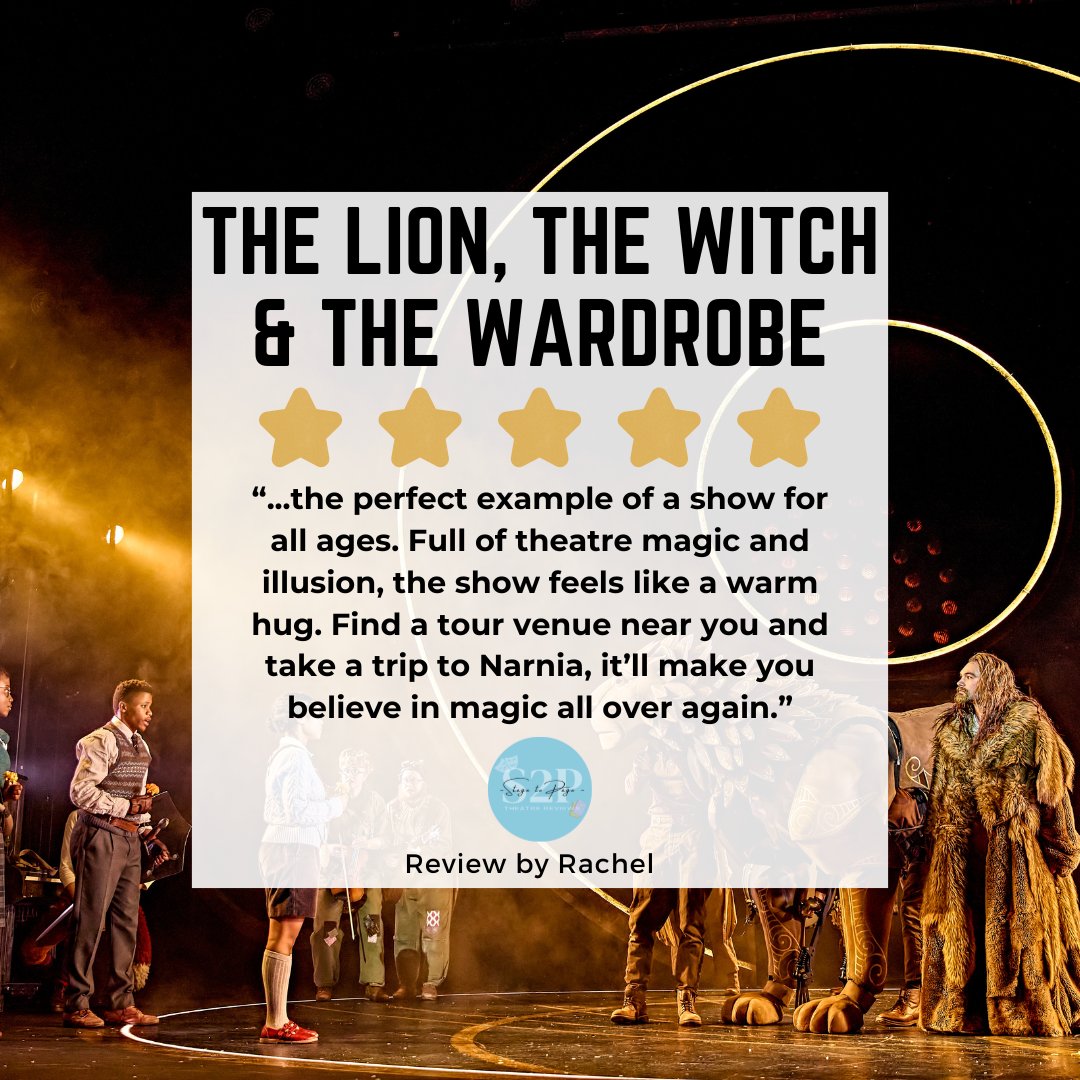 Stage to Page (@stagetopage) on Twitter photo Check out our ⭐⭐⭐⭐⭐ review of <a href="/LionWitchStage/">The Lion, The Witch and The Wardrobe</a>, currently playing at <a href="/WokingTheatre/">New Victoria Theatre</a> 🦁
Full review here:
stagetopage.co.uk/2025/03/the-li…
AD | gifted Check out our ⭐⭐⭐⭐⭐ review of <a href="/LionWitchStage/">The Lion, The Witch and The Wardrobe</a>, currently playing at <a href="/WokingTheatre/">New Victoria Theatre</a> 🦁
Full review here:
stagetopage.co.uk/2025/03/the-li…
AD | gifted