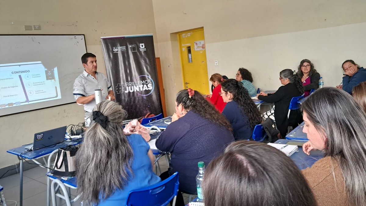 “Brillemos Juntas” continúa la formación de mujeres emprendedoras de diversas comunas de Maule Norte, con clases sobre conceptos claves de emprendimiento, administración, gestión de negocios, entre otros temas. ✨

#SoyFENUTalca