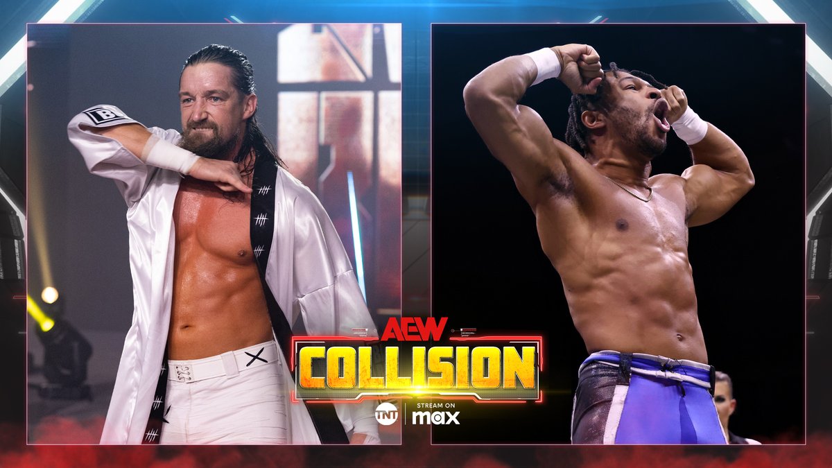 All Elite Wrestling (@aew) on Twitter photo THIS SATURDAY 03/29!
#AEWCollision
Milwaukee, WI
LIVE at 8ET / 7CT on @TNTDrama + @SportsOnMax
Jay White vs Kevin Knight
One of the original Collision Cowboys <a href="/JayWhiteNZ/">Switchblade Jay White</a> has laid out an open challenge and <a href="/Jet2Flyy/">Kevin Knight ケビン・ナイト</a> will answer LIVE on TNT + Max THIS SATURDAY! THIS SATURDAY 03/29!
#AEWCollision
Milwaukee, WI
LIVE at 8ET / 7CT on @TNTDrama + @SportsOnMax
Jay White vs Kevin Knight
One of the original Collision Cowboys <a href="/JayWhiteNZ/">Switchblade Jay White</a> has laid out an open challenge and <a href="/Jet2Flyy/">Kevin Knight ケビン・ナイト</a> will answer LIVE on TNT + Max THIS SATURDAY!