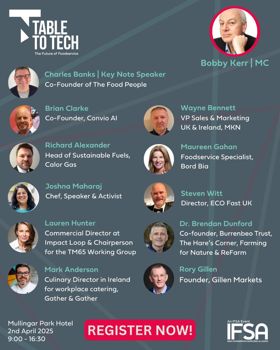 catexexhibition's tweet image. The Table to Tech IFSA Conference is bringing together some of the most influential voices in foodservice to share their expertise through engaging panel discussions.

🔗 Click the link in our bio to secure your place!
#TableToTech #FoodserviceInnovation #Networking
