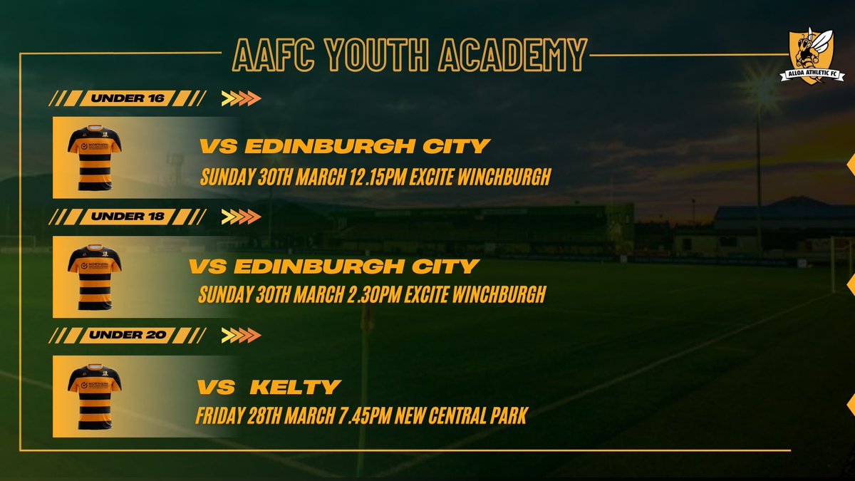 Our youth Academy fixtures this weekend.