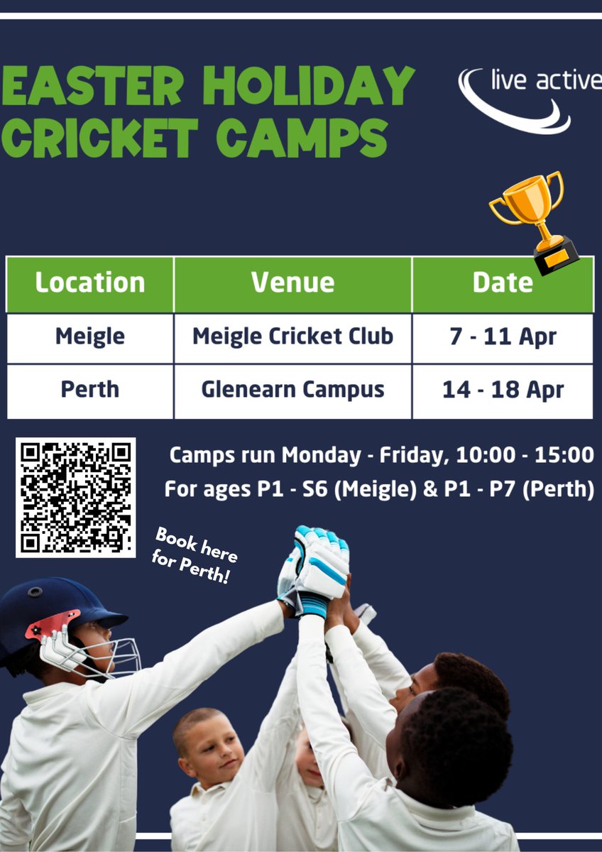 Please see attached, information on a P1-7 Cricket Camp during the Easter holidays.  To book a place, click tinyurl.com/33xas7cu