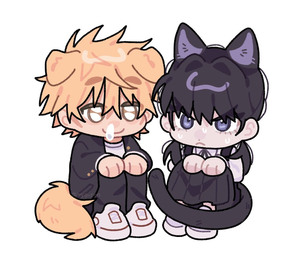 vibrant dog and timid cat... the first thing that comes into mind😞
#asaden #csm #chainsawman #chainsawmanfanart #csmfanart #チェンソーマン