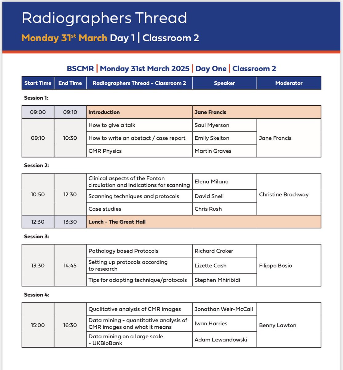 BSCMR (@bscmr) on Twitter photo Start getting excited about day 1 of @bscmr 20th annual conference <a href="/KingsCollegeLon/">King's College London</a> Strand Campus
2 parallel sessions for Fellows SpR’s & Radiographers will offer huge amounts of CMR information to our delegates provided by our stella faculty. 🧲❤️
Have a sneaky peek below 👀 Start getting excited about day 1 of @bscmr 20th annual conference <a href="/KingsCollegeLon/">King's College London</a> Strand Campus
2 parallel sessions for Fellows SpR’s & Radiographers will offer huge amounts of CMR information to our delegates provided by our stella faculty. 🧲❤️
Have a sneaky peek below 👀