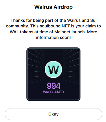 Just Claimed <a href="/WalrusProtocol/">Walrus 🦭/acc</a>  and staked on <a href="/navi_protocol/">NAVI Protocol</a> .