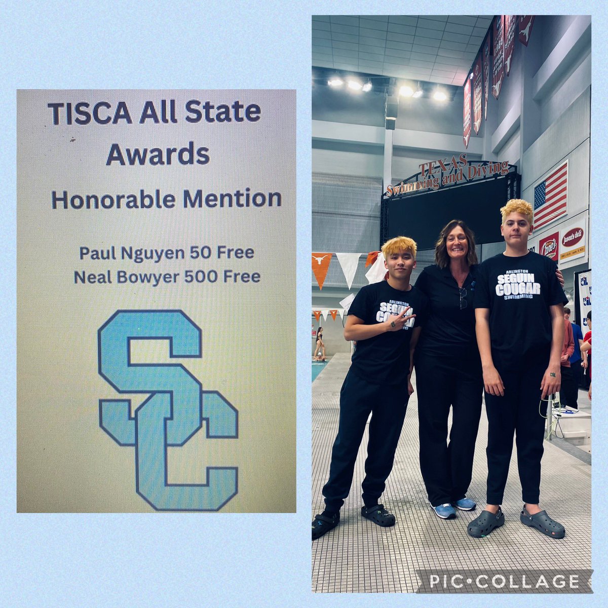 Seguin Swimming Nation (@seguinswimming) on Twitter photo All State awards to Paul and Neal!! Great job guys, very proud of the amazing season you had!!
<a href="/Seguin_cougars/">Seguin athletics</a> <a href="/JuanSeguinHS/">Juan Seguin HS</a> <a href="/ItsCoachCC/">Coach CC</a> <a href="/coachjoegordon/">The Official Teammate of Today's Student Athlete</a> All State awards to Paul and Neal!! Great job guys, very proud of the amazing season you had!!
<a href="/Seguin_cougars/">Seguin athletics</a> <a href="/JuanSeguinHS/">Juan Seguin HS</a> <a href="/ItsCoachCC/">Coach CC</a> <a href="/coachjoegordon/">The Official Teammate of Today's Student Athlete</a>