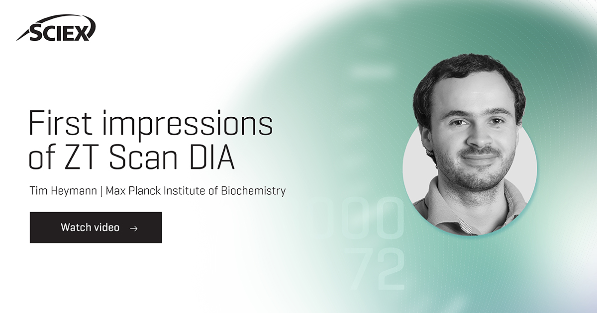 💡Discover ZT Scan DIA with Tim Heymann💡
Tim Heymann from the Mann Lab at the Max Planck Institute of Biochemistry shares his first impressions of the innovative ZT Scan DIA strategy from SCIEX. Learn how this approach is transforming proteomics research. sciex.li/bh4ebk