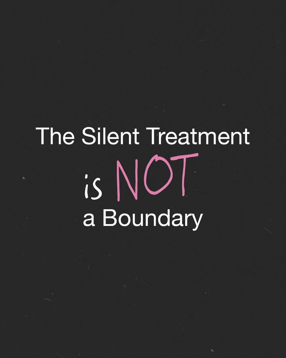 Ever had someone shut down, ignore you, or cut you off completely when you tried to address an issue? That’s not a boundary — it’s emotional manipulation. 
 
Healthy people communicate. Toxic people punish. If you’ve ever been stuck walking on eggshells, wondering what you did