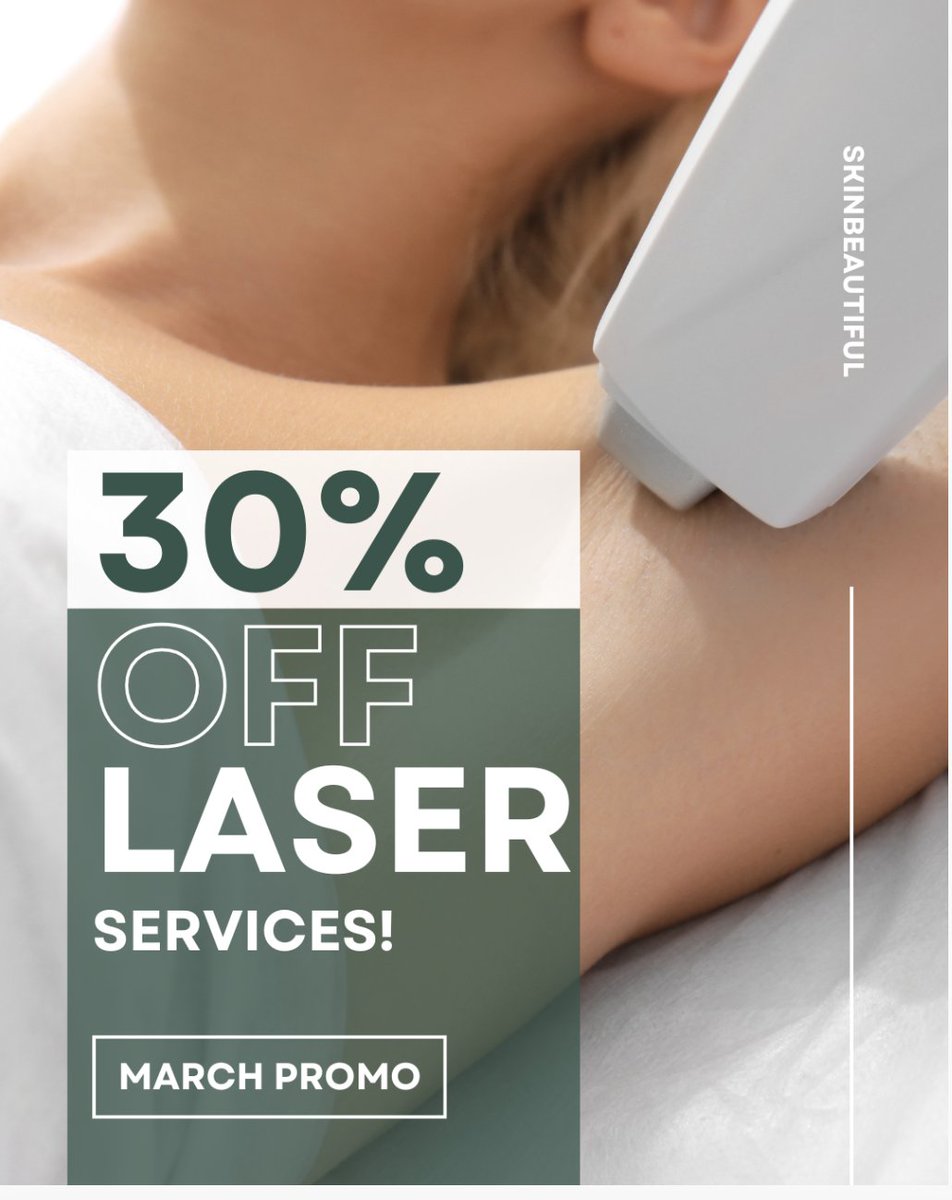 skinbeautifulca's tweet photo. 🌟Only a few days left!🌟 
March Promo going on until March 31st!
-
30% off ALL Laser Packages!
Includes, Laser Hair Reduction, IPL, and Laser Genesis
&amp;
30% OFF Packages of 4 or 6 Treatments of Micro-Needling with Exosomes!
-
Book a consultation with us today!
📞 613-967-6222 ... https://t.co/vF9eHkAvWe