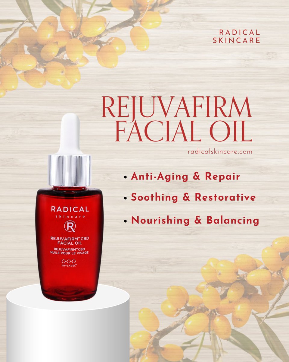 Packed with powerful anti-aging and restorative benefits, this luxurious oil deeply nourishes, soothes, and balances your skin for a radiant, youthful glow.

Give your skin the care it deserves and shop now!

#RadicalSkincare #Rejuvafirm #AgelessGlow #SkinRevival
