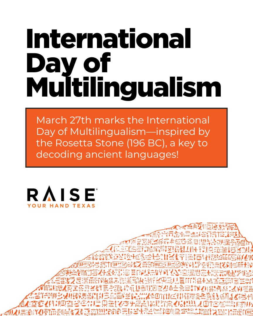 #DYK The International Day of Multilingualism falls on March 27, a date inspired by the Rosetta Stone. Engraved in 196 BC, this artifact features ancient Egyptian and ancient Greek. It became the key to decoding Egyptian hieroglyphics by comparing languages and unlocking new