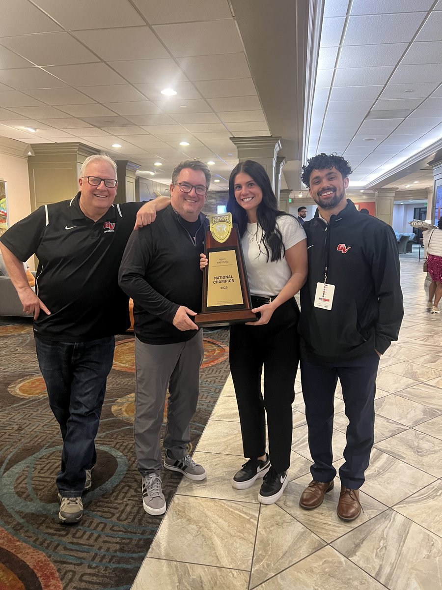Congratulations to Natalie Rigatuso and her team at Grand View (Iowa) on winning the 2025 <a href="/NAIA/">NAIA</a> 
Men's Wrestling Championship!
#NAIA #SIDs #NAIASIDA #NAIAWrestling