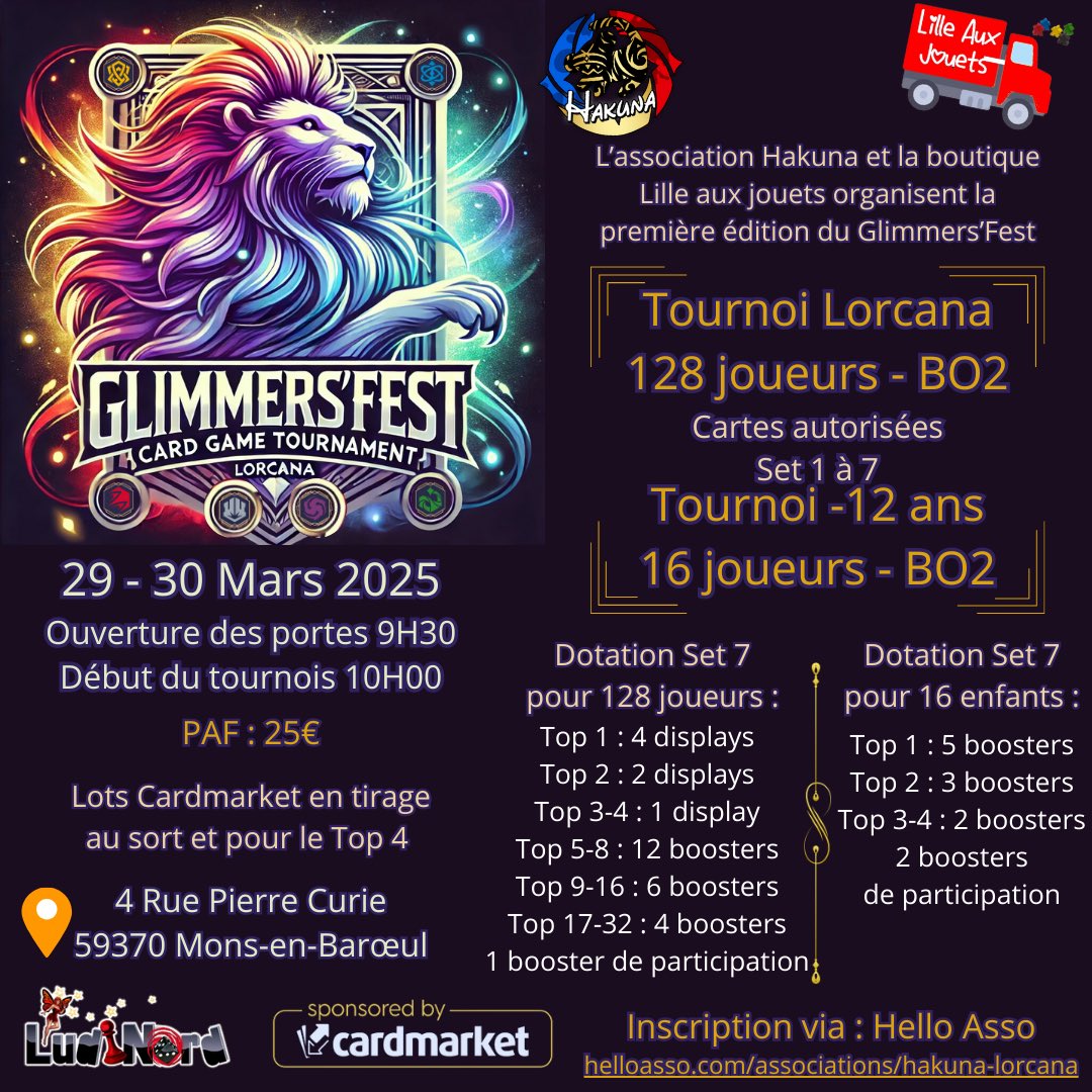 Je serai présent ce weekend au Glimmers’Fest pour un tournoi 128 joueurs! 🔥