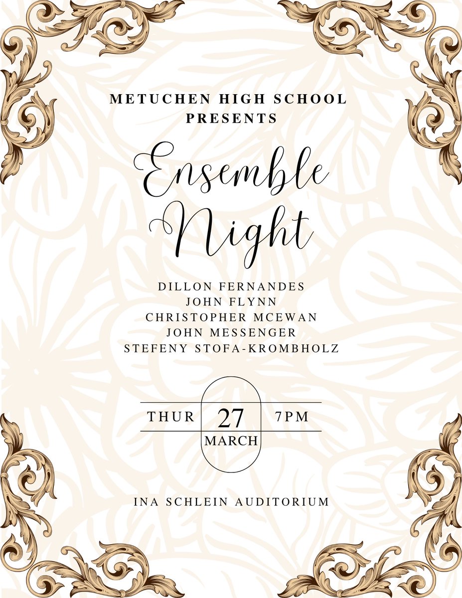 Ashley Jaye (@ajayeart) on Twitter photo Ensemble Night is tonight! Come see our chamber/co curricular groups perform at MHS at 7pm. It's going to be a lovely performance. <a href="/MSD_Caputo/">Vincent Caputo</a> <a href="/DrTaniaHerzog/">Tania Herzog</a> @MHSPorowski <a href="/MetuchenMmedo/">Metuchen MMEDO</a> <a href="/MHS_Orchestras/">Metuchen Orchestras</a> <a href="/MetuchenJazz/">Metuchen High School Jazz</a> <a href="/Metuchenvocalm1/">Metuchenvocalmusic</a> <a href="/Metuchen_CG/">Metuchen HS Colorguard</a> Ensemble Night is tonight! Come see our chamber/co curricular groups perform at MHS at 7pm. It's going to be a lovely performance. <a href="/MSD_Caputo/">Vincent Caputo</a> <a href="/DrTaniaHerzog/">Tania Herzog</a> @MHSPorowski <a href="/MetuchenMmedo/">Metuchen MMEDO</a> <a href="/MHS_Orchestras/">Metuchen Orchestras</a> <a href="/MetuchenJazz/">Metuchen High School Jazz</a> <a href="/Metuchenvocalm1/">Metuchenvocalmusic</a> <a href="/Metuchen_CG/">Metuchen HS Colorguard</a>