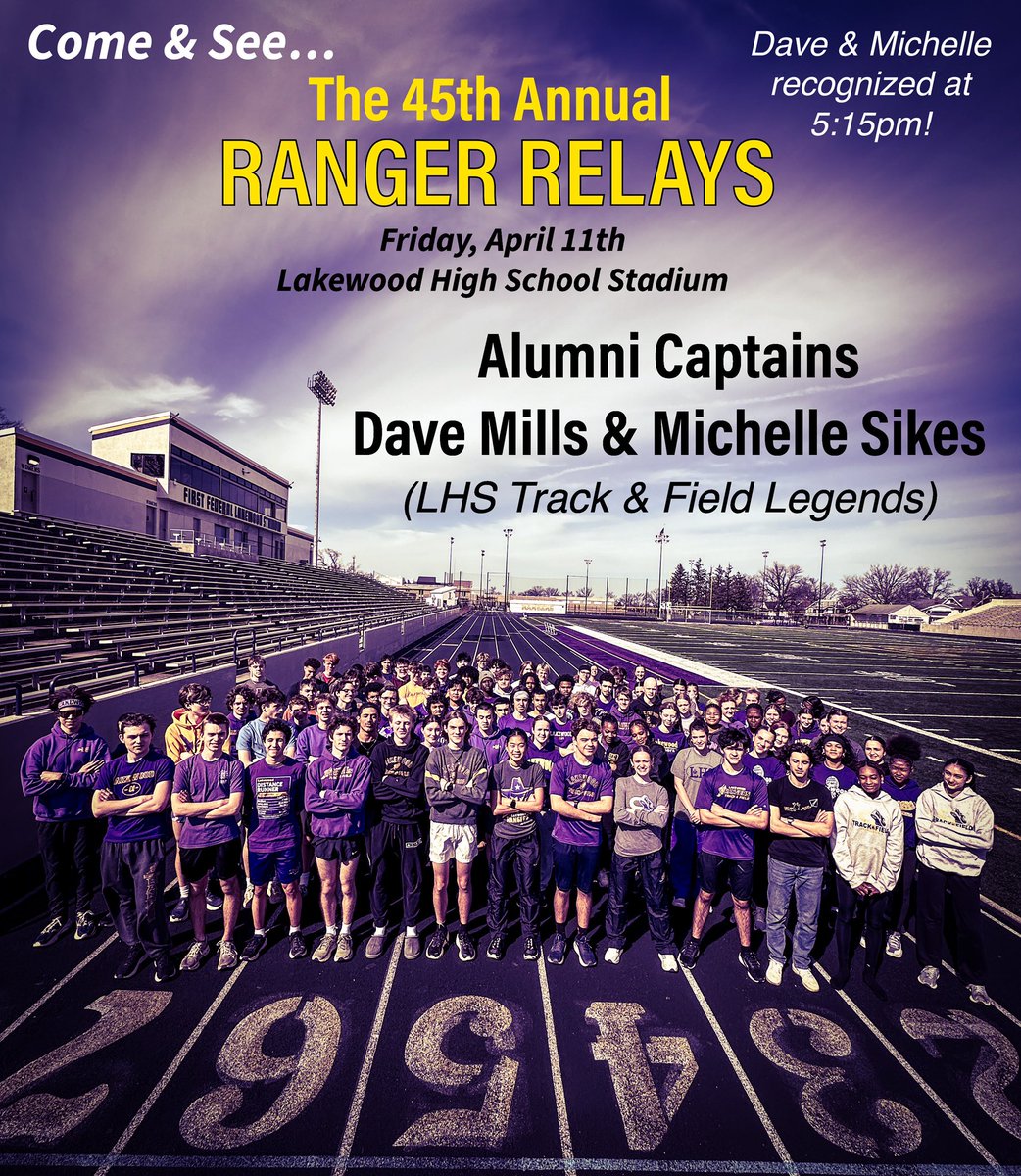 So excited to have a couple of special guests at the 45th annual Ranger Relays!!