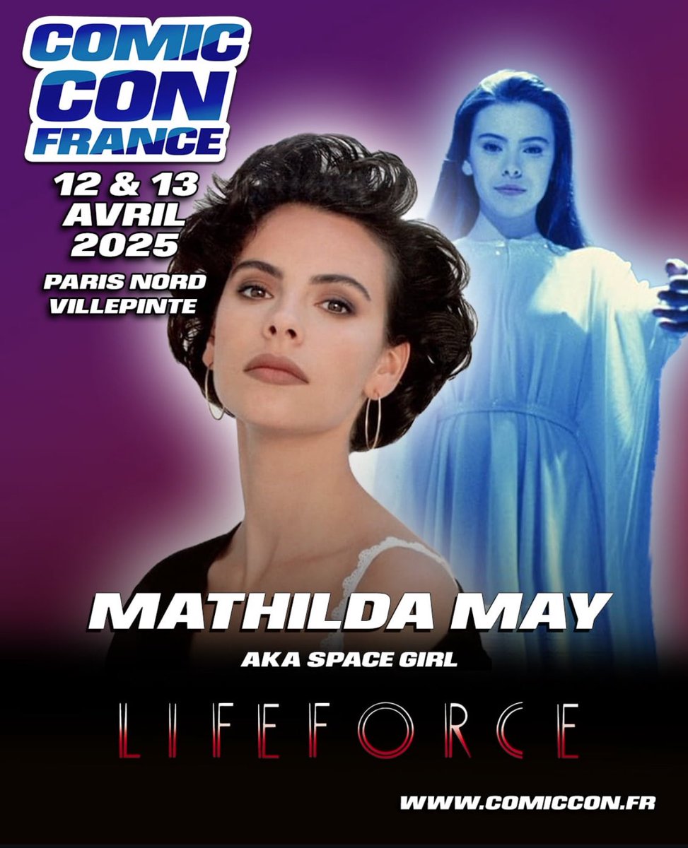 FansConvention's tweet image. Mathilda May est la nouvelle guest de la Comic Con France prévue le 12 et 13 avril 2025 à Paris 

Mathilda May is the new guest of Comic Con France scheduled for April 12 and 13, 2025 in Paris #lifeforce