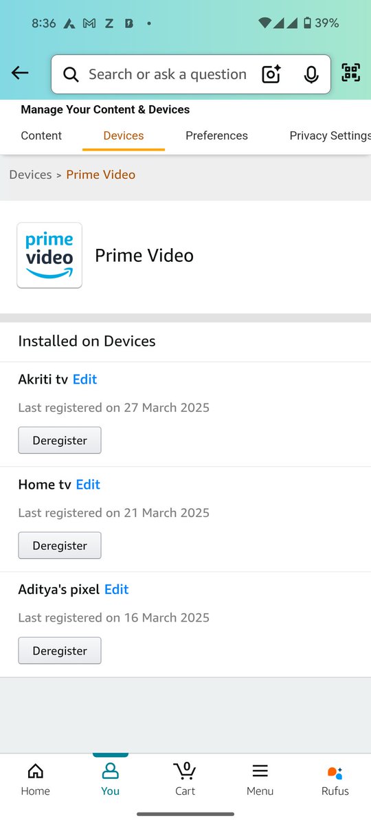 elll0127's tweet photo. Hey @AmazonHelp, I'm beyond frustrated with this "Device Limit Reached" error! I have an active Prime membership that allows 4 screens (including 2 for TV), yet I keep running into this issue. I only have 3 devices registered, so why is this happening? This is annoying. https://t.co/Nwykxa224d
