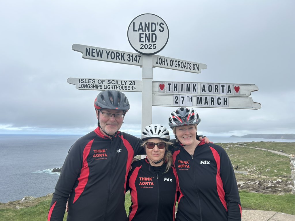 Margi Jenkins 💙 (@margijenkins) on Twitter photo Jackie's sister died of aortic dissection 2yrs ago and has shared her story, becoming a champion for <a href="/ThinkAorta/">Think Aorta</a>. Today she starts a bike ride from Lands end to Sharon's home in Bristol to raise money for <a href="/ThinkAorta/">Think Aorta</a> . It was honour to see them off #aorticdissection #LoeysDietz Jackie's sister died of aortic dissection 2yrs ago and has shared her story, becoming a champion for <a href="/ThinkAorta/">Think Aorta</a>. Today she starts a bike ride from Lands end to Sharon's home in Bristol to raise money for <a href="/ThinkAorta/">Think Aorta</a> . It was honour to see them off #aorticdissection #LoeysDietz
